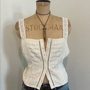 Bila Melinda Gardenia Lace Button-Down Women's Blouse